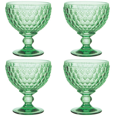 Villeroy and Boch Boston Coloured Champagne / Dessert Bowl Green Set of 4