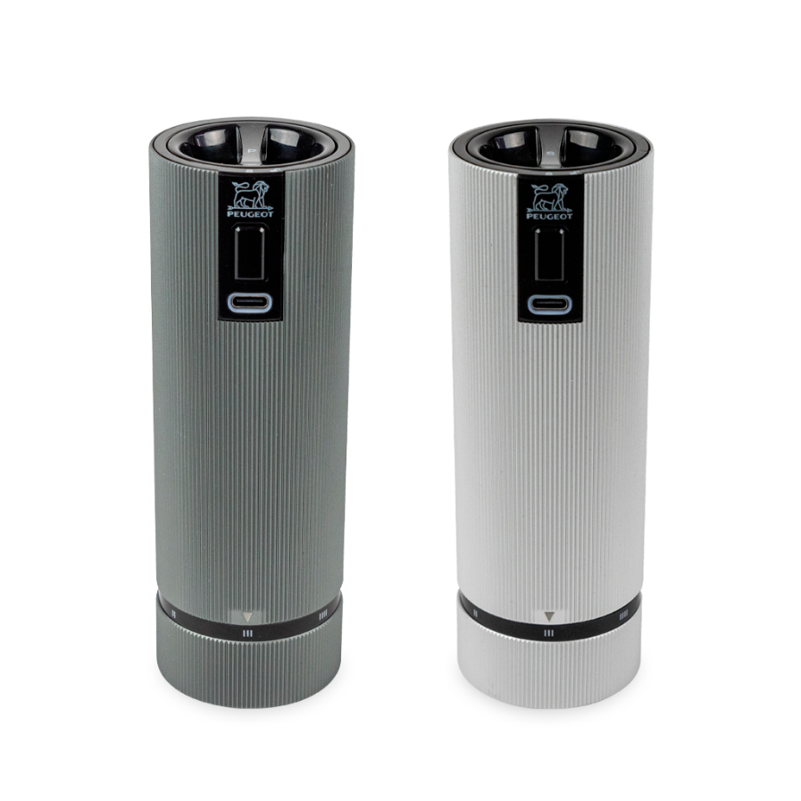 Peugeot Line Aluminium & Carbon Electronic Salt & Pepper Mill Set