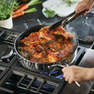 Circulon ScratchDefense 3 ply Clad 30cm Stainless Steel Non Stick Frying Pan + Glass Lid