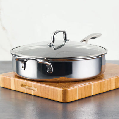 Circulon ScratchDefense 3 ply Clad 30cm Stainless Steel Non Stick Frying Pan + Glass Lid