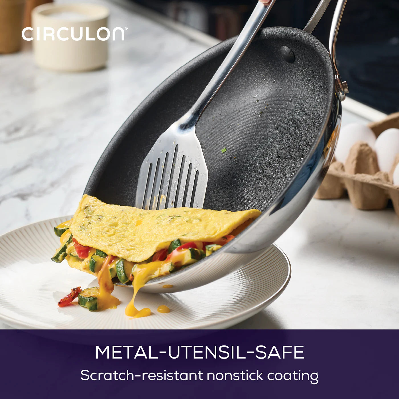 Circulon ScratchDefense 3 ply Clad Stainless Steel Frying Pan Non Stick: 25cm 30079