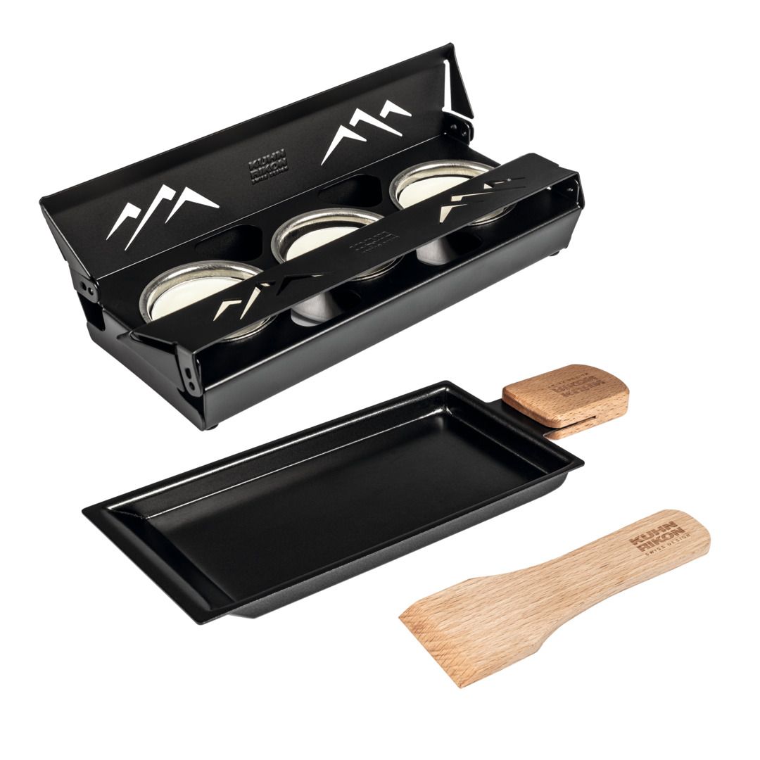 Kuhn Rikon Raclette Set mini Mountains (black/beechwood)