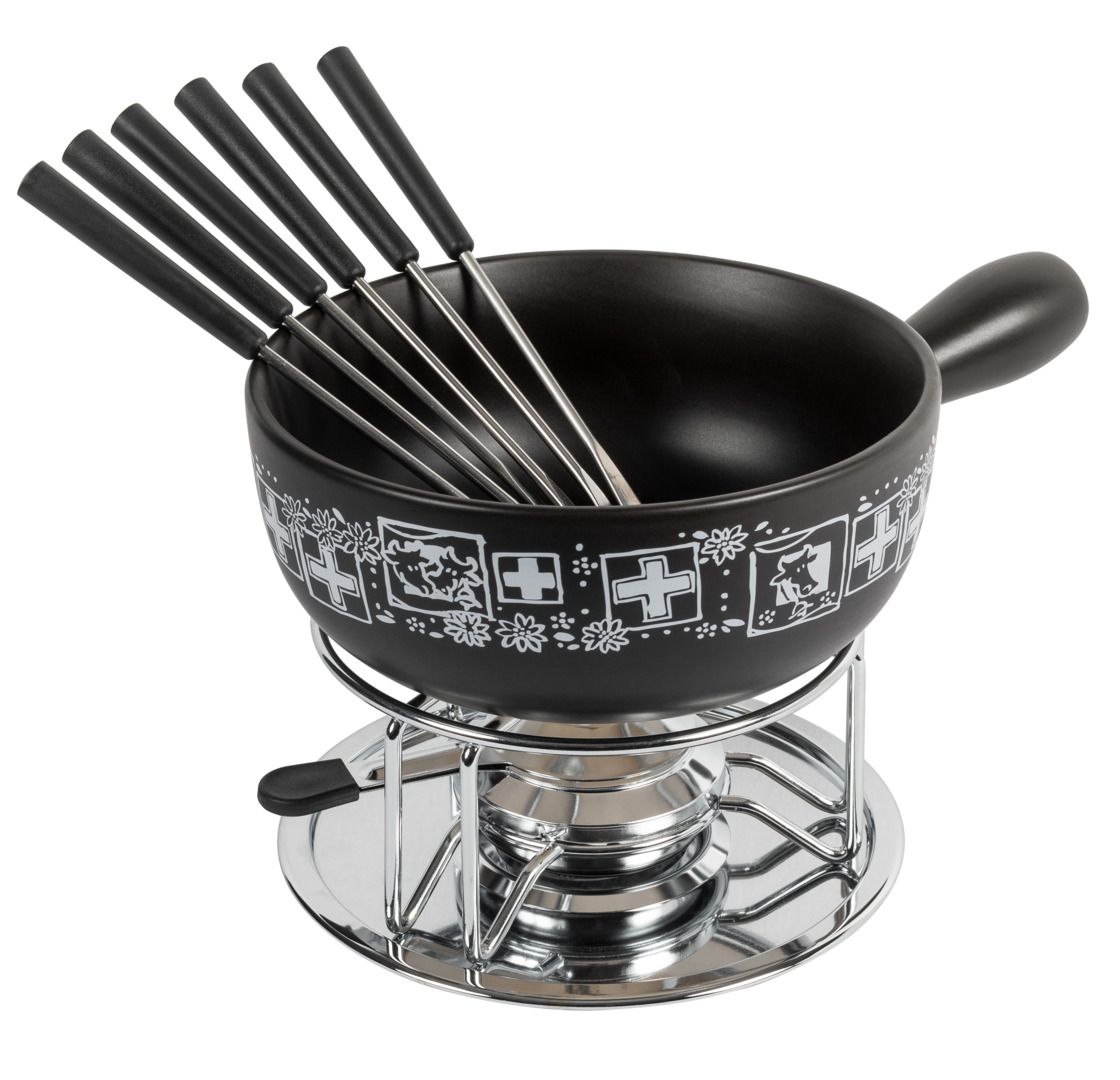Kuhn Rikon Cheese Fondue Set Swiss black 23cm