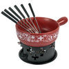 Kuhn Rikon Cheese Fondue Set Swiss Red Ceramic 23cm