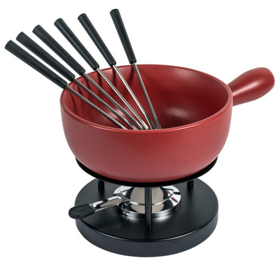 Kuhn Rikon Cheese Fondue Set Classic red 23cm