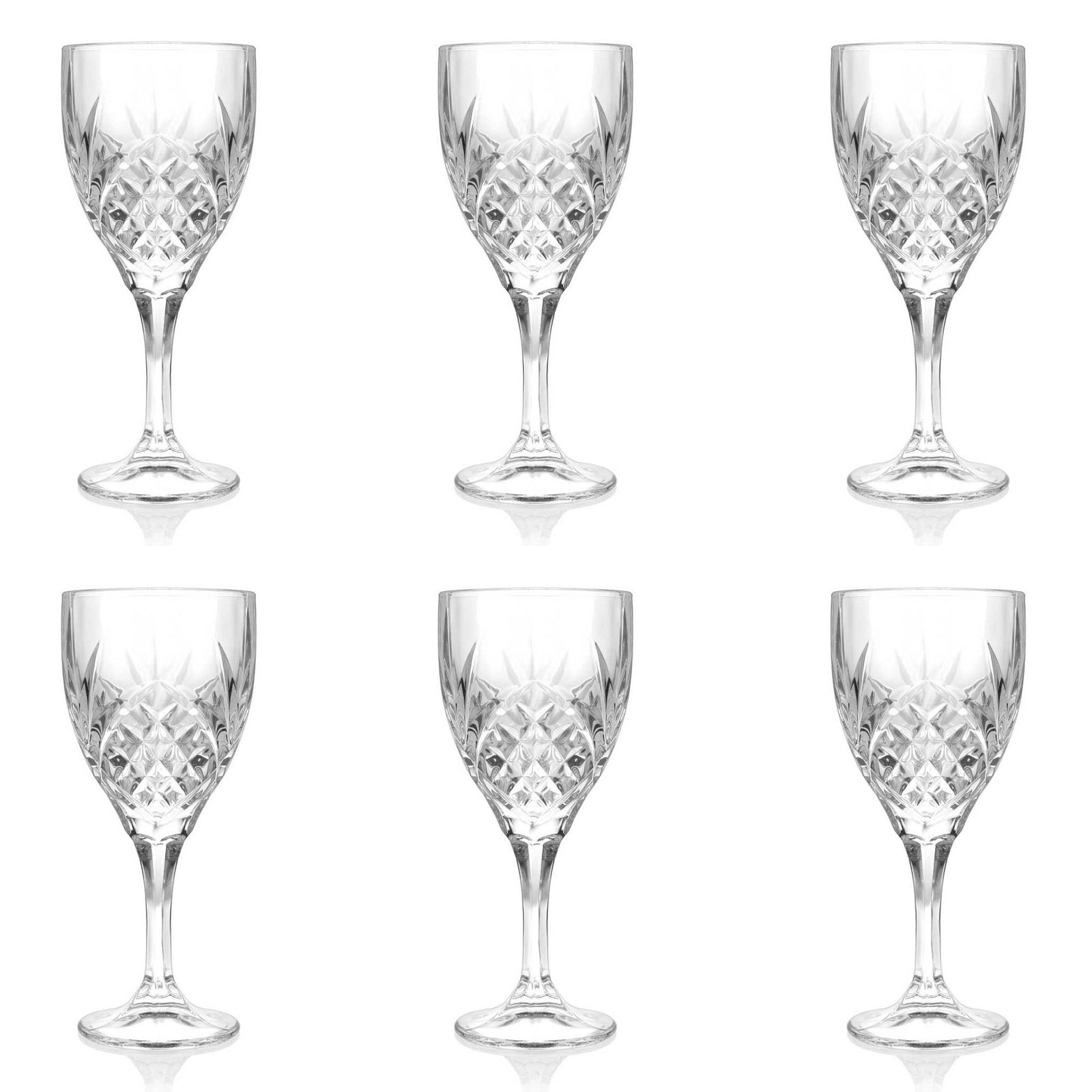 Tipperary Crystal Belvedere Set of 6 Wine Glasses