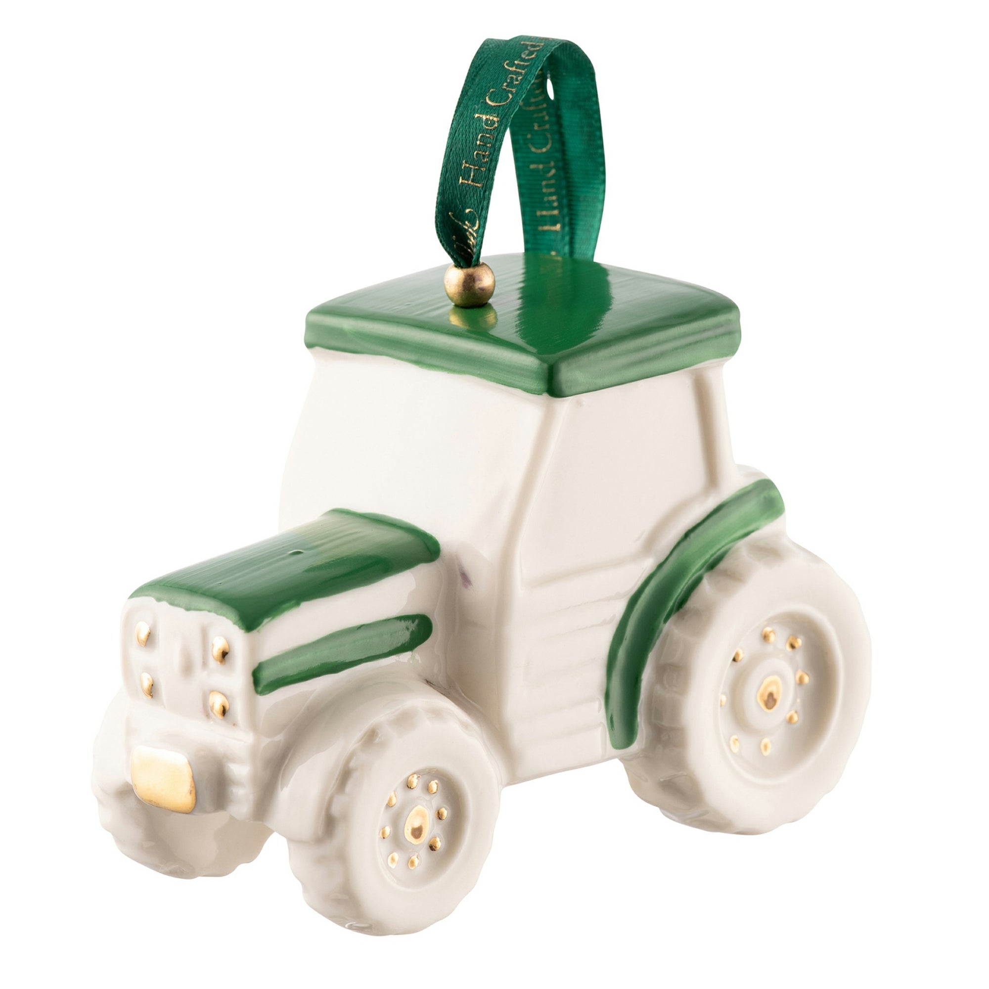Belleek Classic Green Tractor Ornament: 3762
