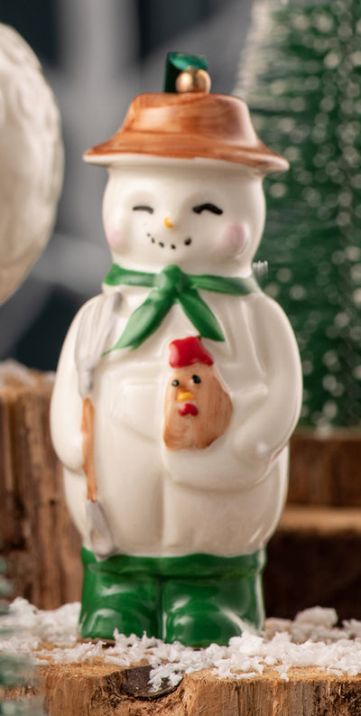 Belleek Classic Farmer Snowman Ornament: 3784