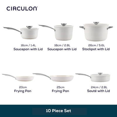 Circulon Halo LaserDefense™ Ceramic Non-stick 10 Piece Cookware Set