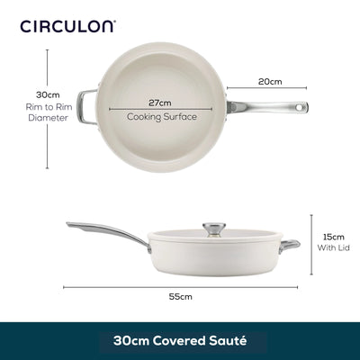 Circulon Halo LaserDefense™ Ceramic Non-stick 30cm Covered Sauté
