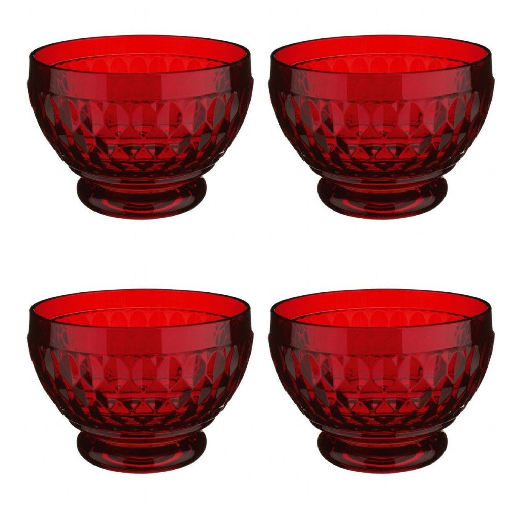 Villeroy and Boch Boston Coloured Individual Bowl Red Set of 4