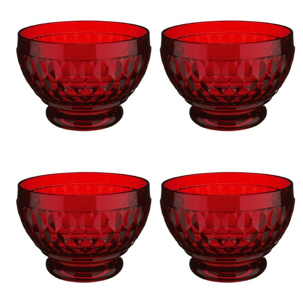 Villeroy and Boch Boston Coloured Individual Bowl Red Set of 4