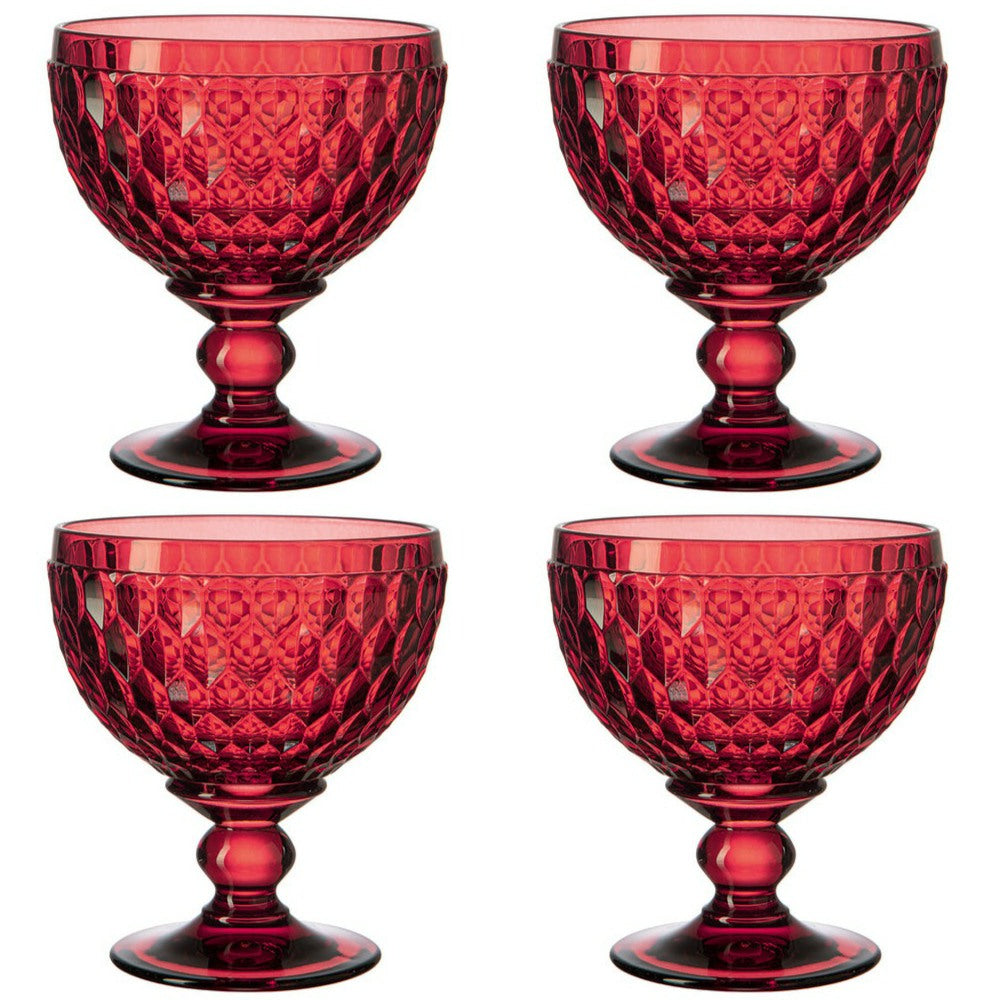 Villeroy and Boch Boston Coloured Champagne / Dessert Bowl Red Set of 4