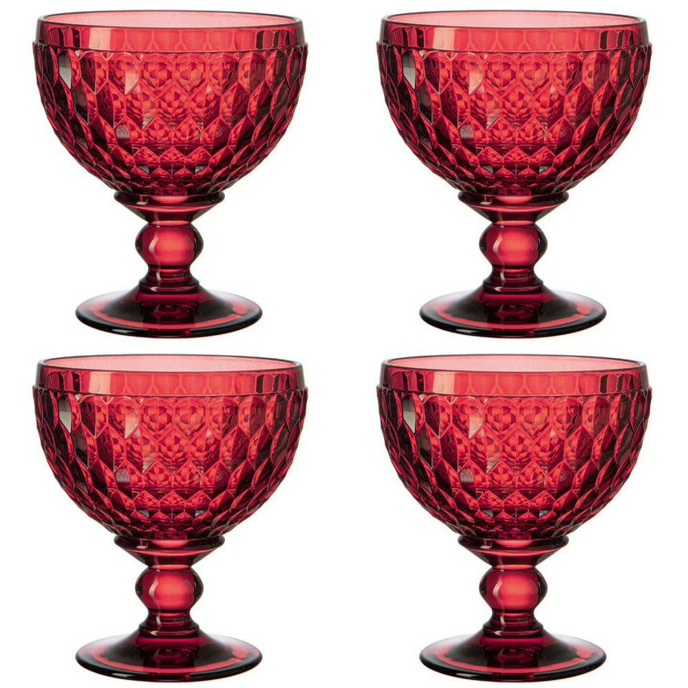 Villeroy and Boch Boston Coloured Champagne / Dessert Bowl Red Set of 4