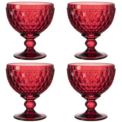 Villeroy and Boch Boston Coloured Champagne / Dessert Bowl Red Set of 4