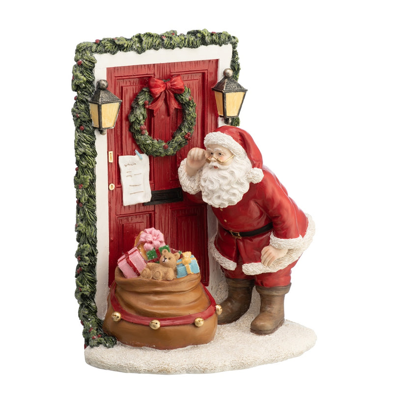 Aynsley Christmas Santa at the Front Door Figurine