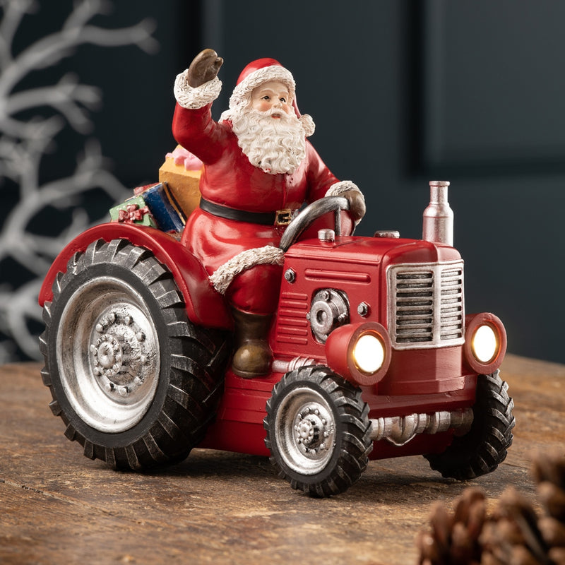 Aynsley Christmas Santa Tractor LED Figurine