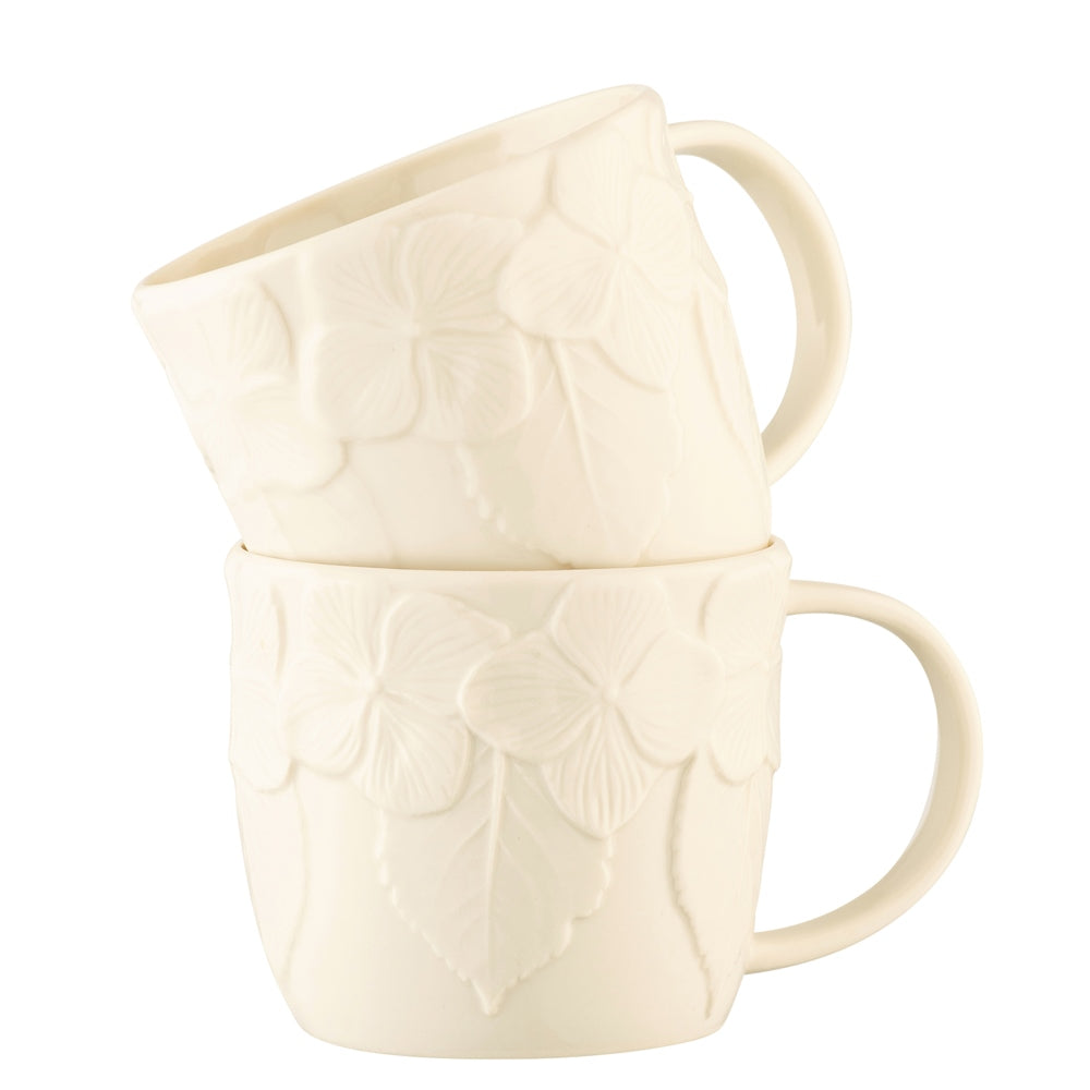 Belleek Classic Hydrangea Mugs Set of 2: 4176