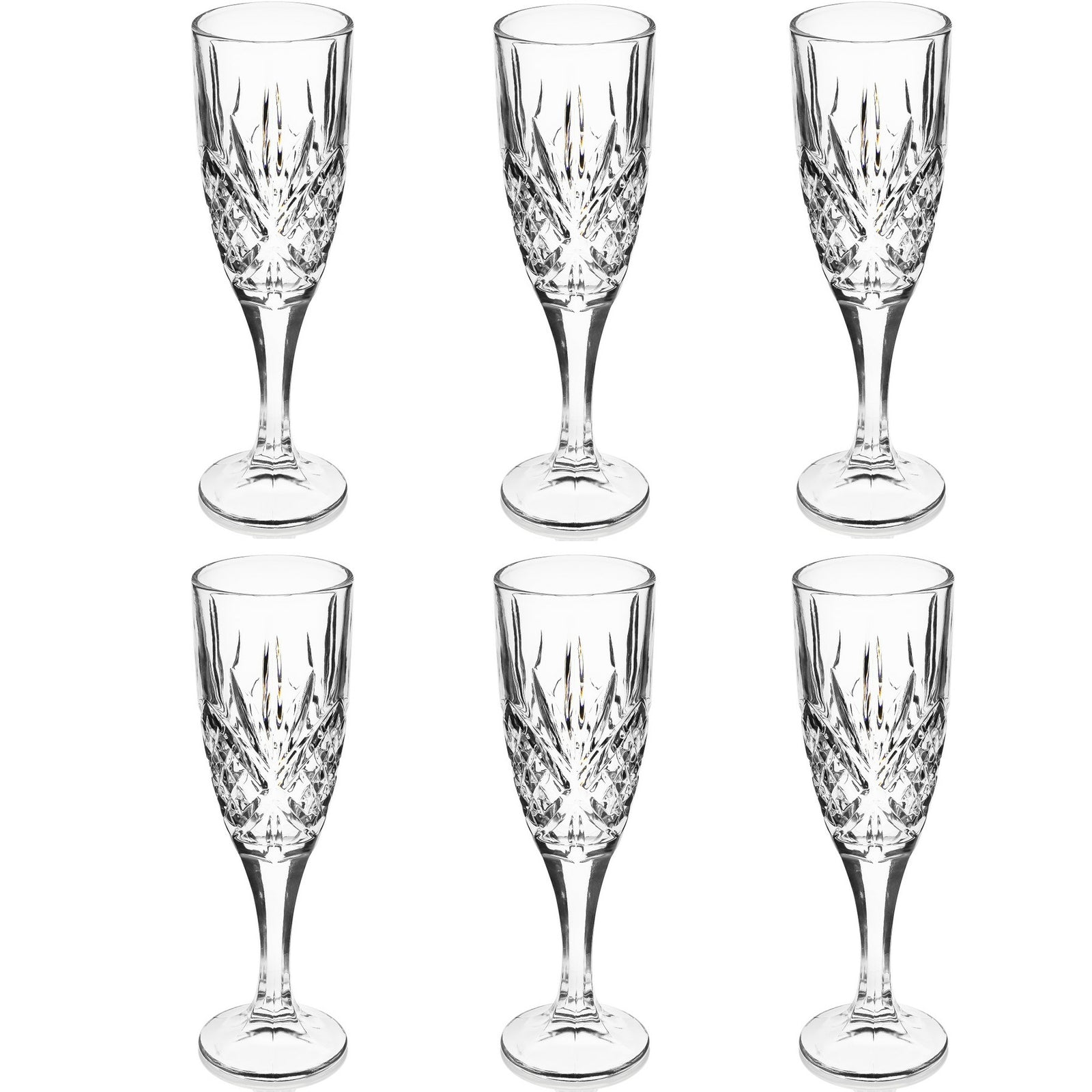 Tipperary Crystal Belvedere Set of 6 Flute Champagne