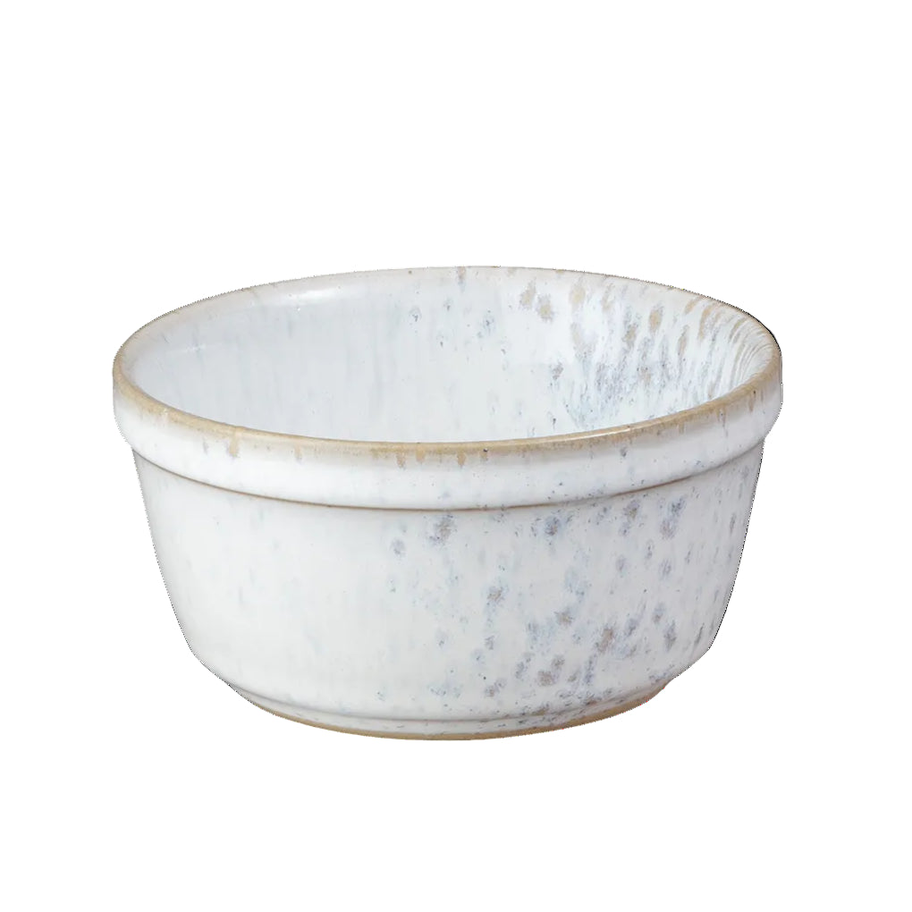 White Stoneware Ramekin with speckled texture