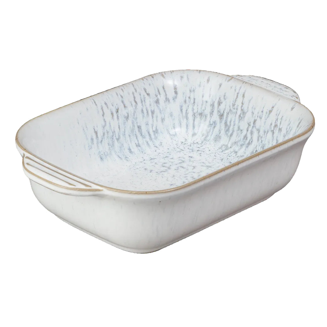 Rectangular ceramic dish with textured surface 
