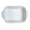 Rectangular ceramic dish with speckled texture