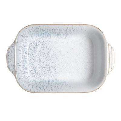 Rectangular ceramic dish with speckled texture