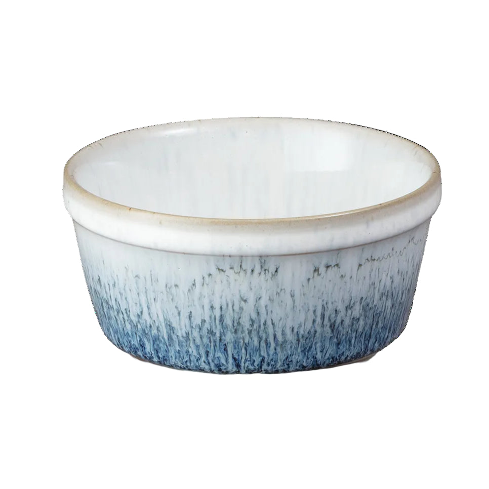 Stoneware Ramekin with white top and blue gradient base 