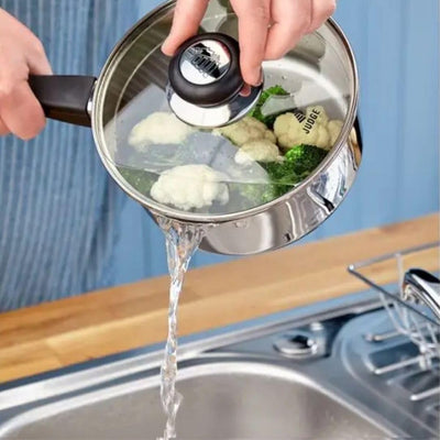 Judge Vista 3 Piece Draining Lid Saucepan Set: J3A1