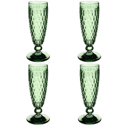 Villeroy and Boch Boston Coloured Champagne Flute Green Set of 4