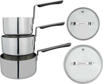 Grunwerg Commichef 3 ply Saucepan Set