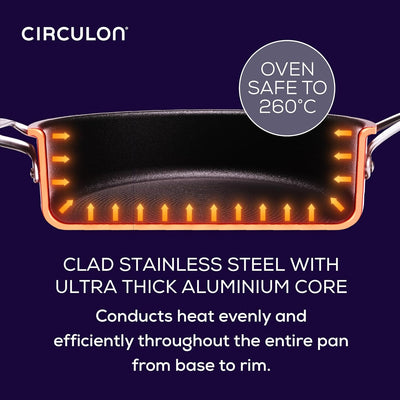 Circulon ScratchDefense 3 ply Clad  Non-Stick Straining Saucepan 20cm