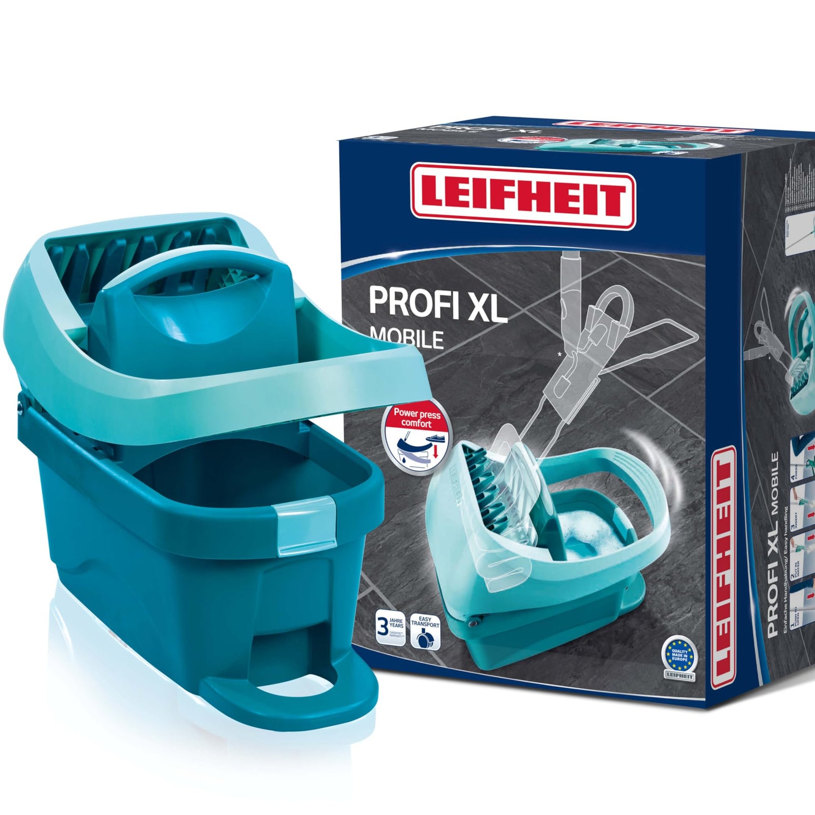 Leifheit Mop Wringing Bucket Press with Rolls Profi XL -  55076