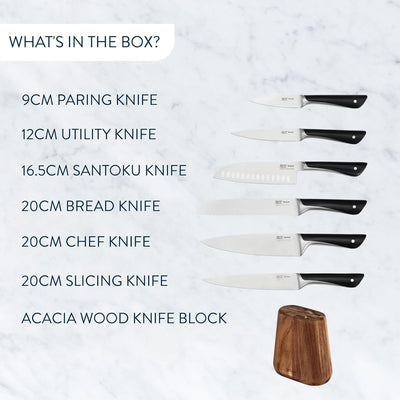 Tefal Jamie Oliver 6 Piece Knife Block Set  K267S656