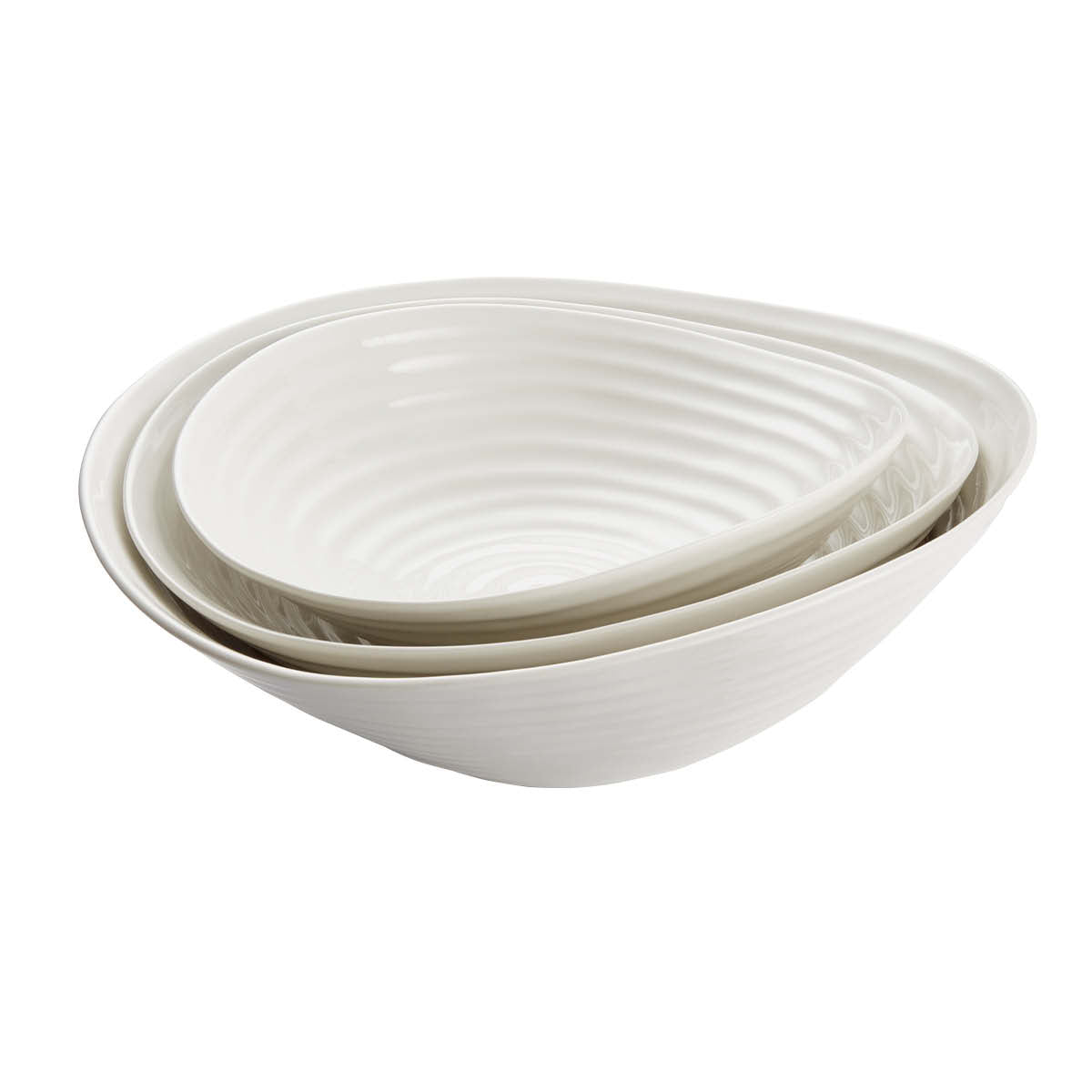 Portmeirion Sophie Conran White Set of 3 Salad Bowls