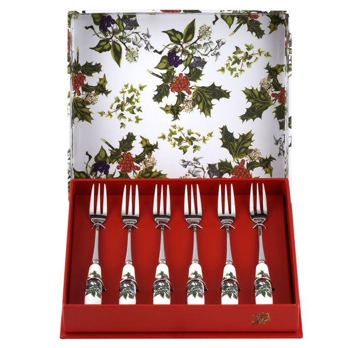 Portmeirion Holly and the Ivy Set of 6 Pastry Forks