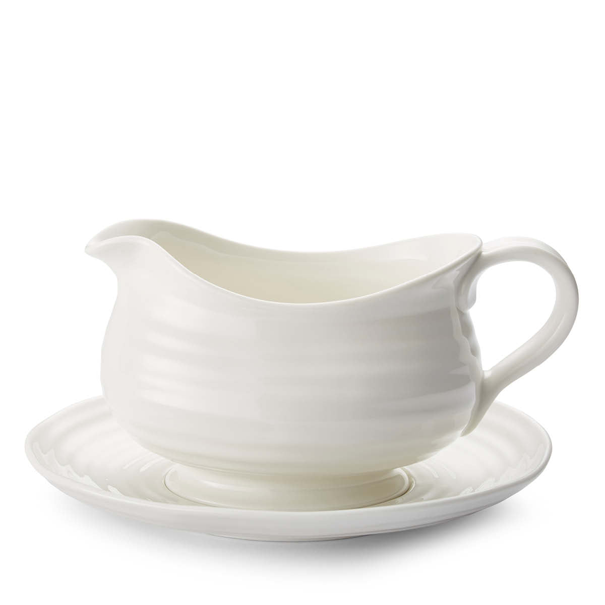 Portmeirion Sophie Conran White Gravy Boat & Stand