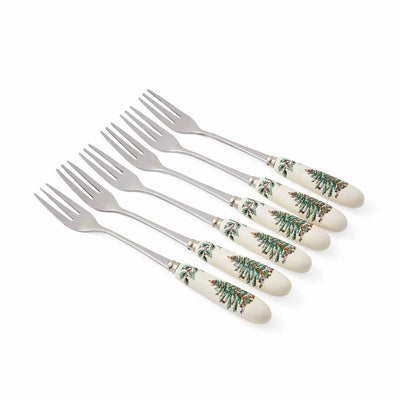 Spode Christmas Tree Pastry Fork Set of 6