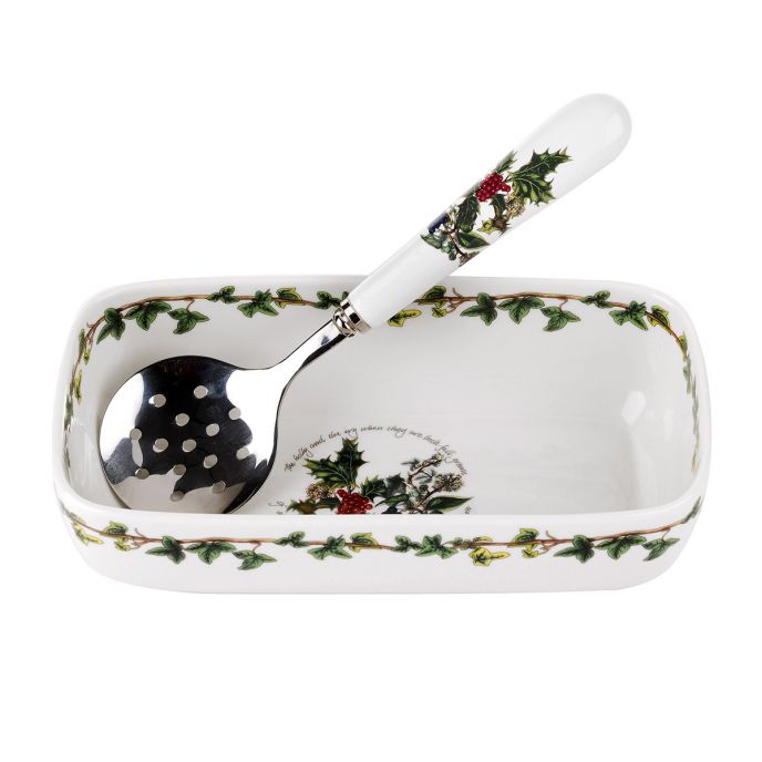 Portmeirion Holly and the Ivy Cranberry Dish & Spoon