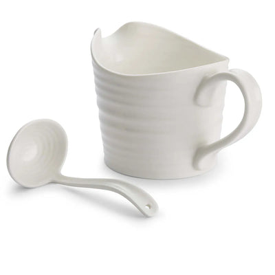 Portmeirion Sophie Conran White Sauce Jug & Mini Ladle