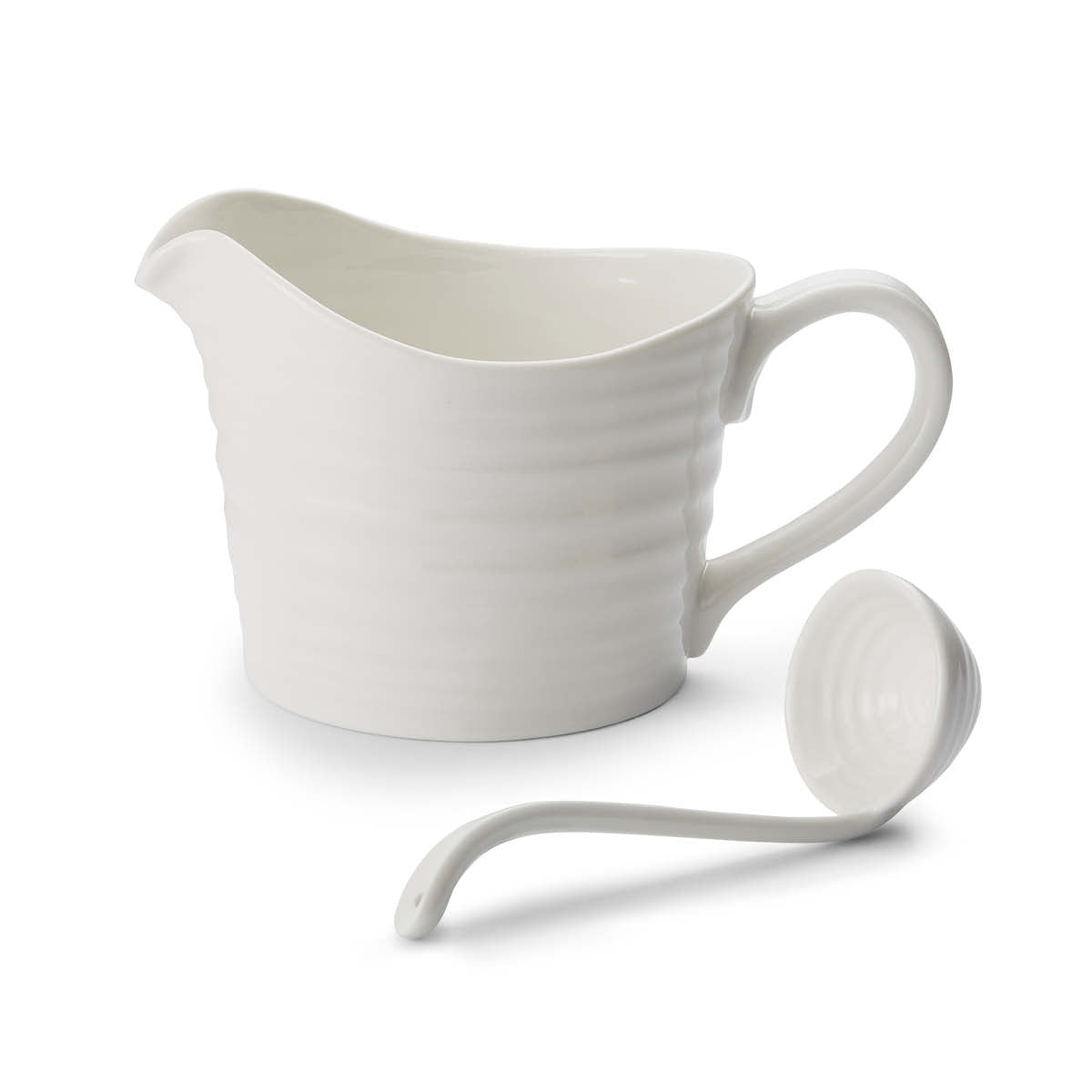 Portmeirion Sophie Conran White Sauce Jug & Mini Ladle