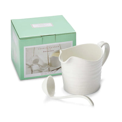 Portmeirion Sophie Conran White Sauce Jug & Mini Ladle