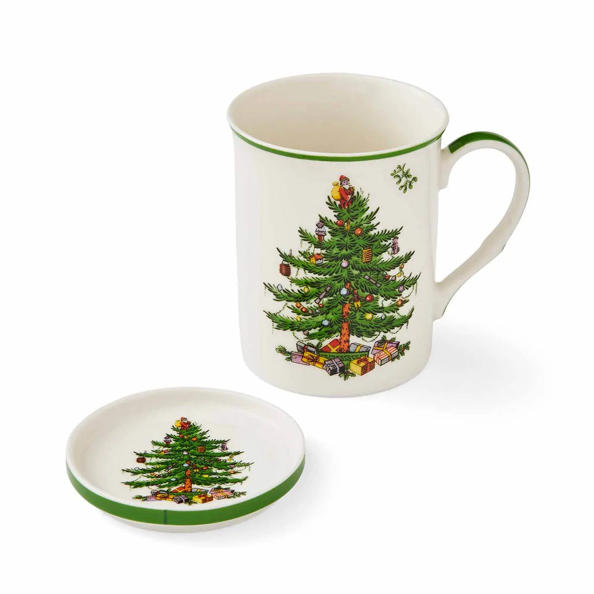 Spode Christmas Tree Mug and Coaster Set