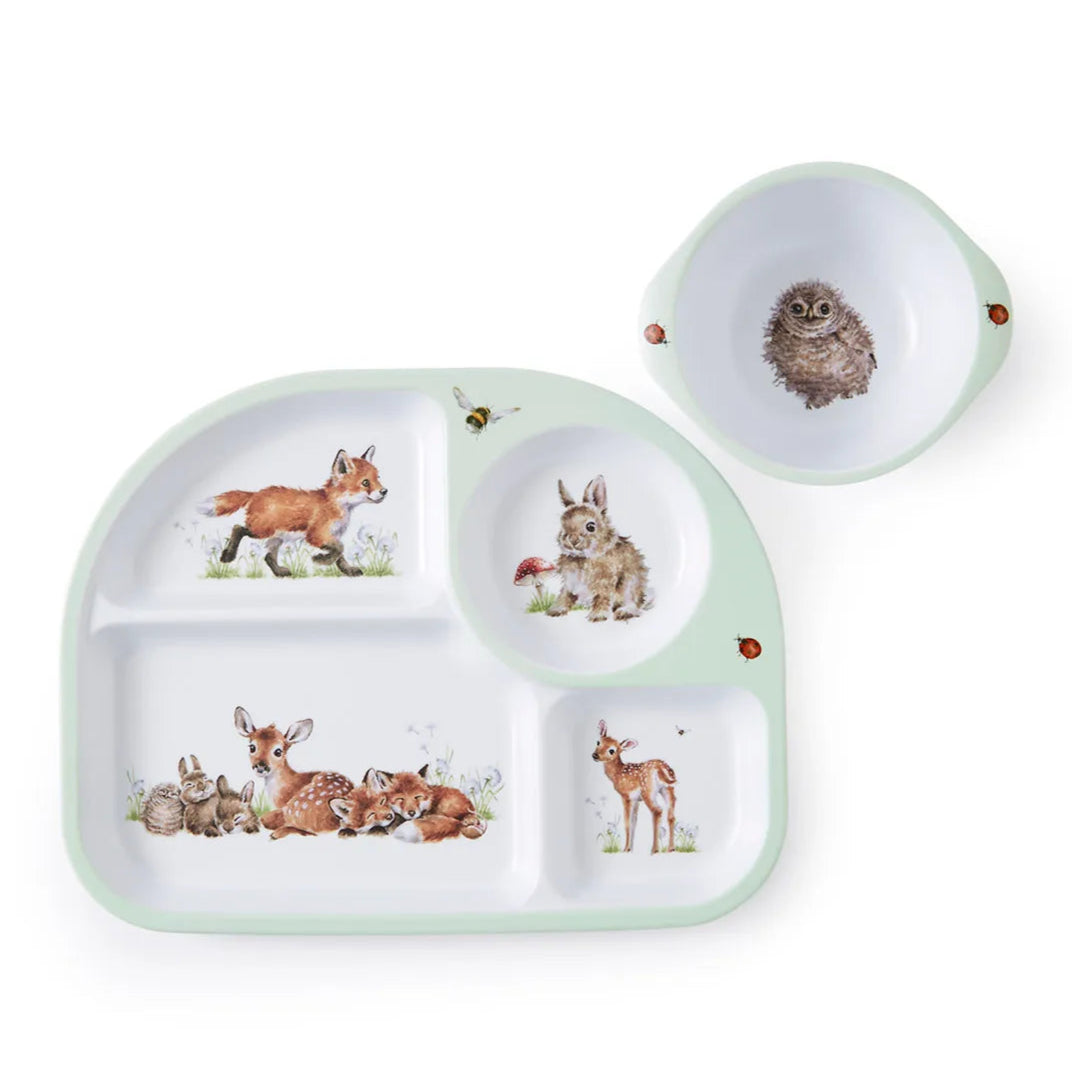 Royal Worcester Wrendale - Little Wren Divided Plate & Bowl Set