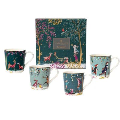 Portmeirion Sara Miller Woodland Tales Set of 4 Mugs