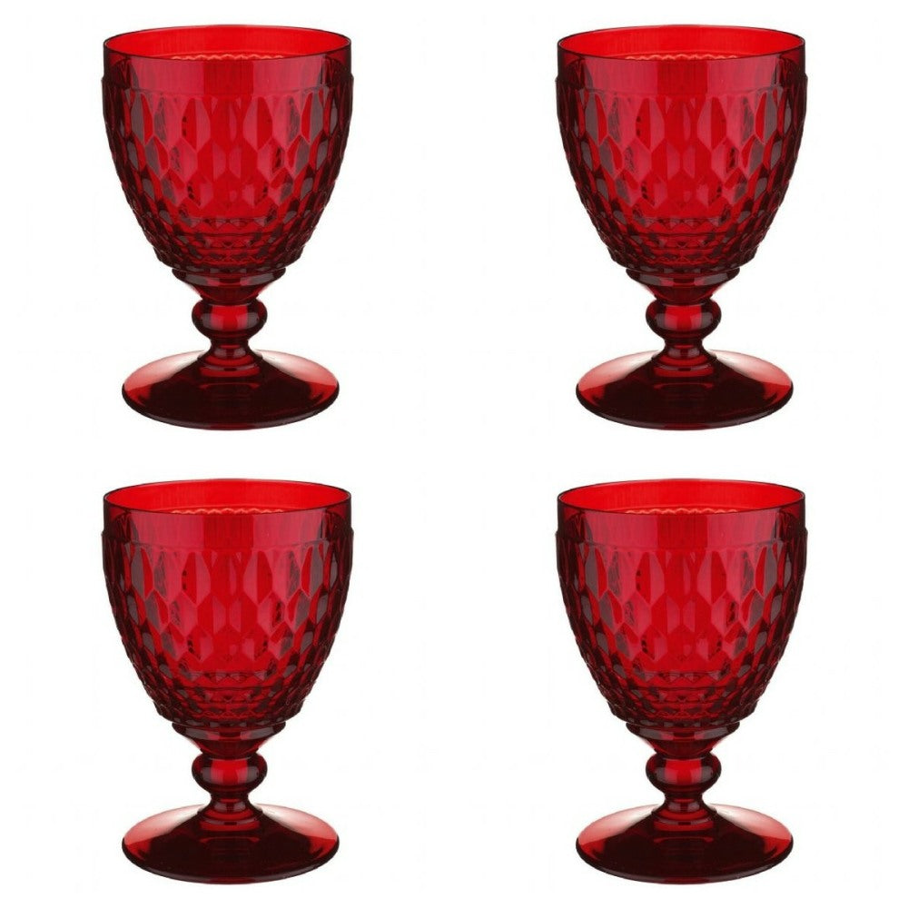 Villeroy and Boch Boston Coloured Wine Goblet Red Set of 4