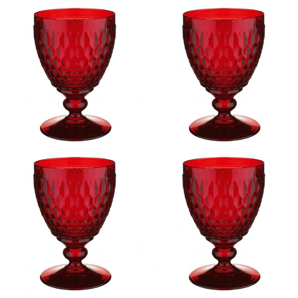 Villeroy and Boch Boston Coloured Wine Goblet Red Set of 4
