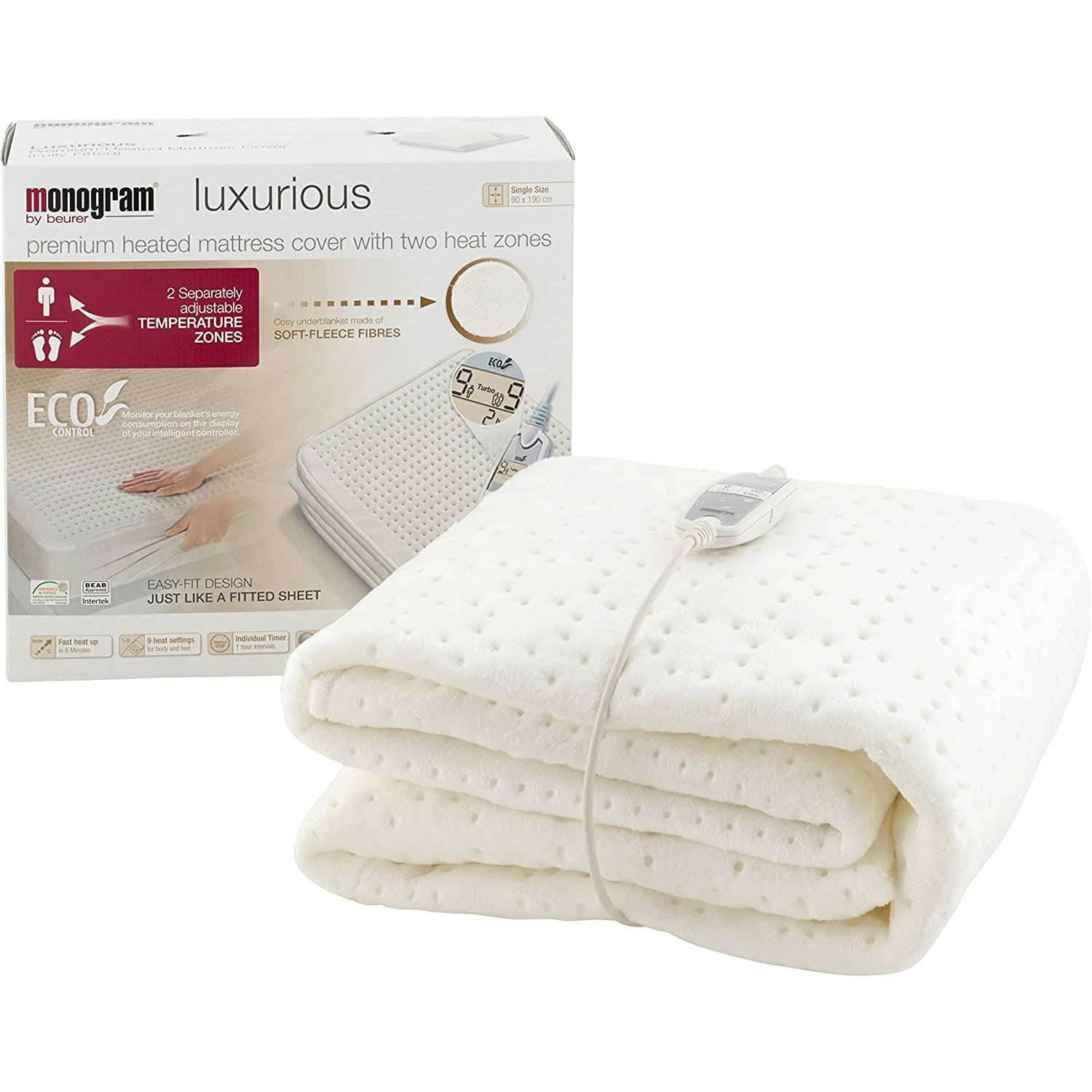 Beurer Luxurious Electric Blanket with Eco Control - Single Size (90cm x 190cm)