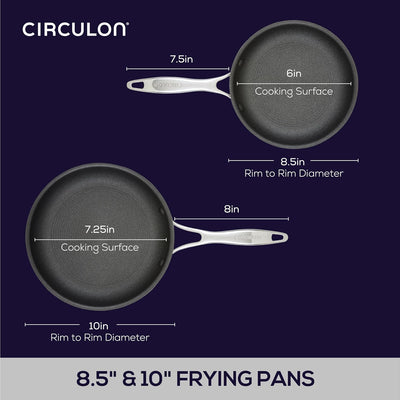 Circulon ScratchDefense 3 ply Clad 32cm Stainless Steel Non Stick Frying Pan + Glass Lid