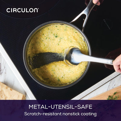 Circulon ScratchDefense 3 ply Clad  Non-Stick Straining Saucepan 20cm